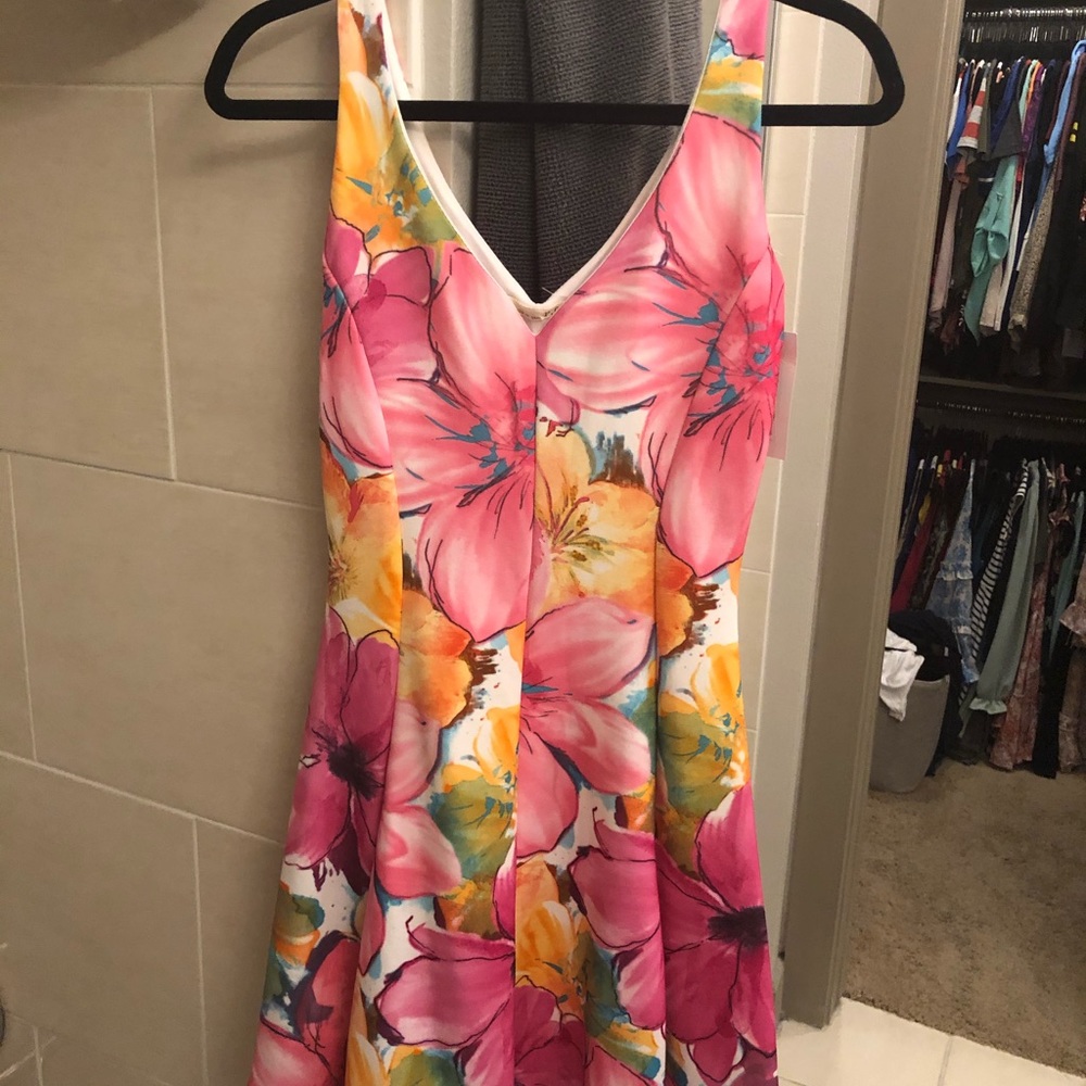 Pink floral dress